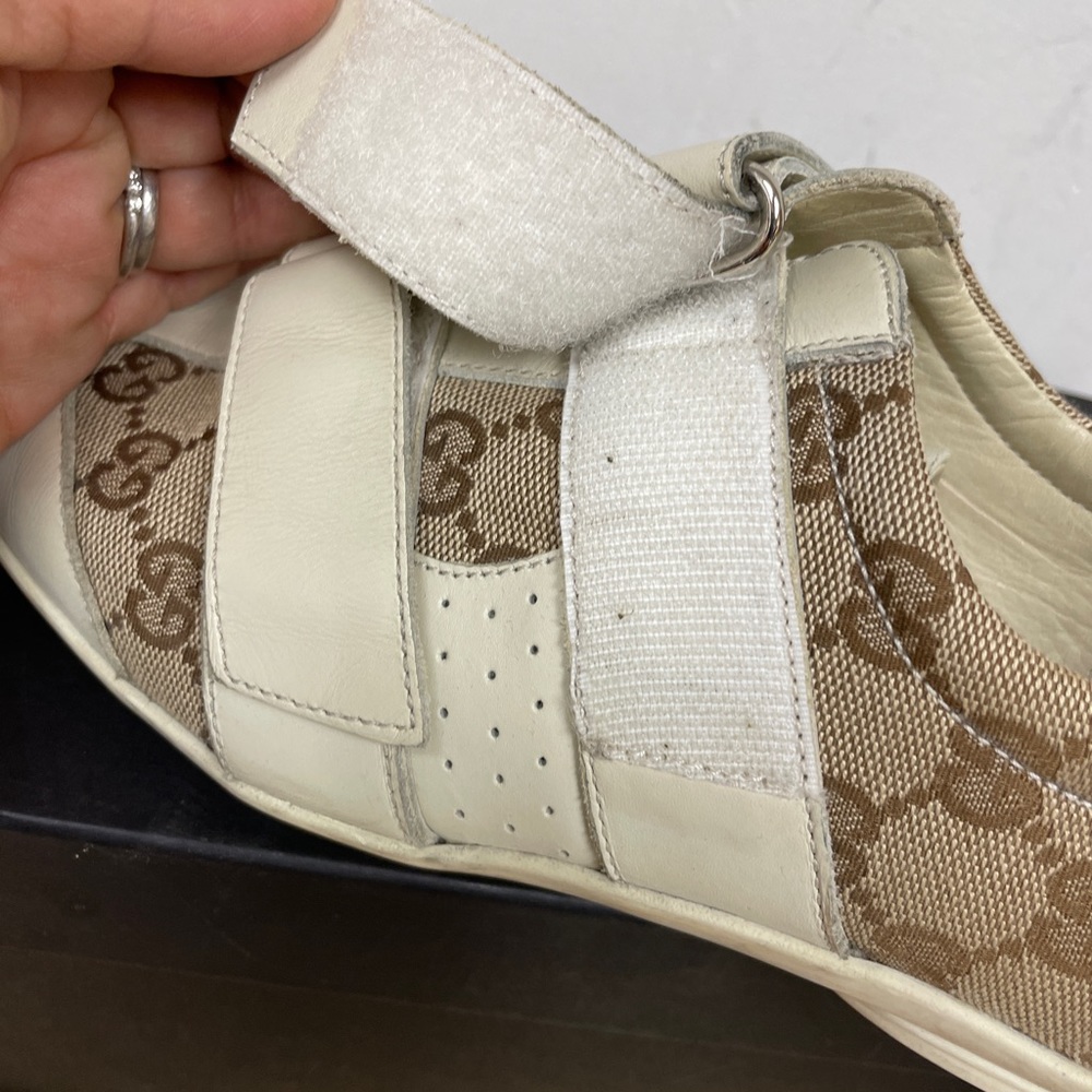 GG Canvas & Leather Velcro Sneakers - Picture 4 of 8